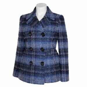 CHADWICKS Blue Purple Wool Blend Blazer Lined Pea Coat Size 10T